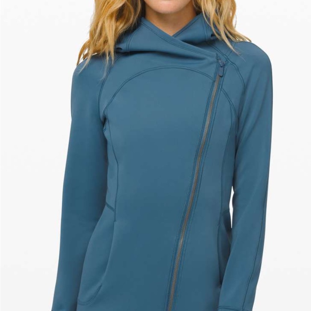 Lululemon every journey hoodie petrol blue size 8 VGUC